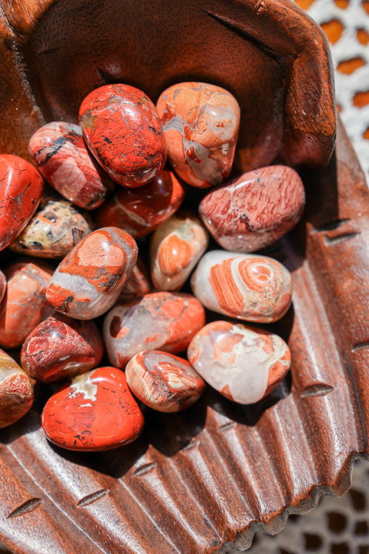 Red Silver Leaf Jasper Tumble